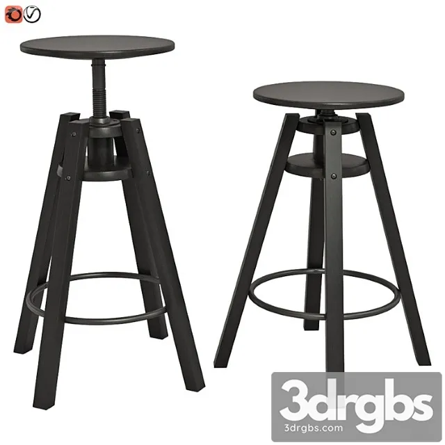 Bar stool ikea dalfred 2 3D Model Download