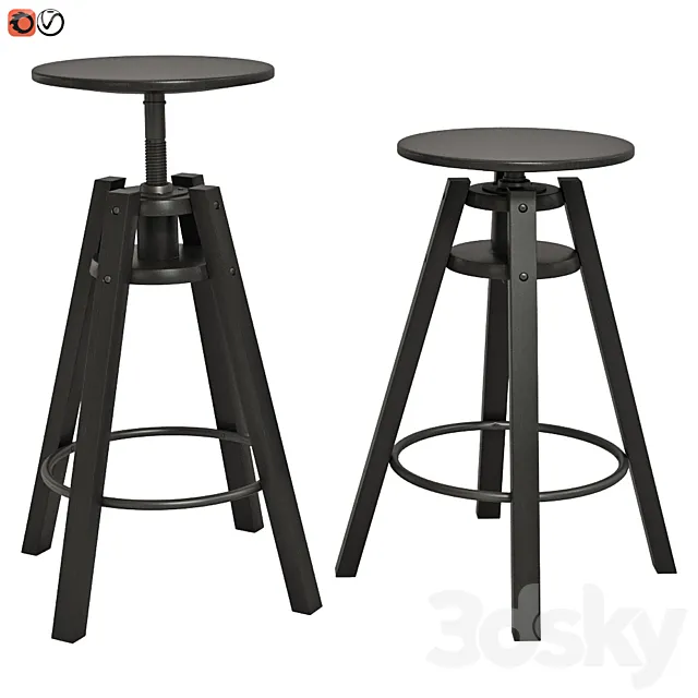 Bar stool IKEA DALFRED 3D Model Bar stool IKEA DALFRED 3D Model