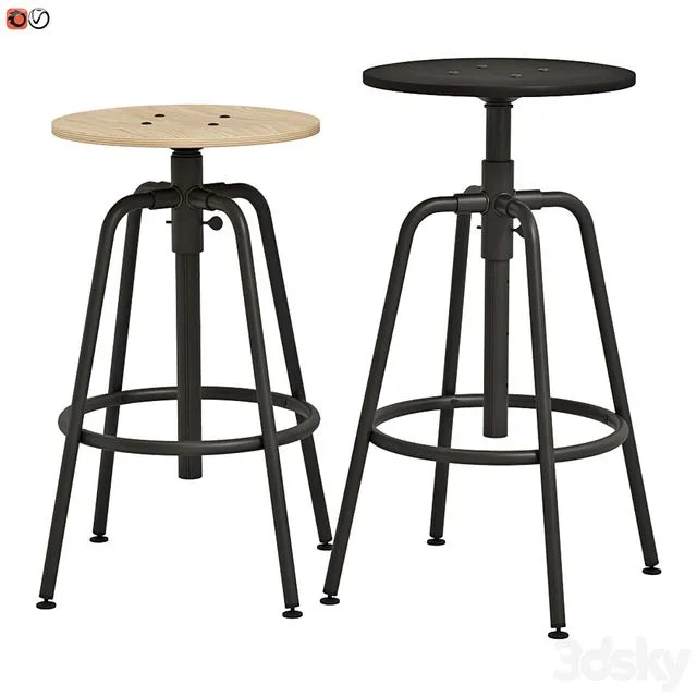 Bar stool IKEA KULLABERG 3D Model Bar stool IKEA KULLABERG 3D Model