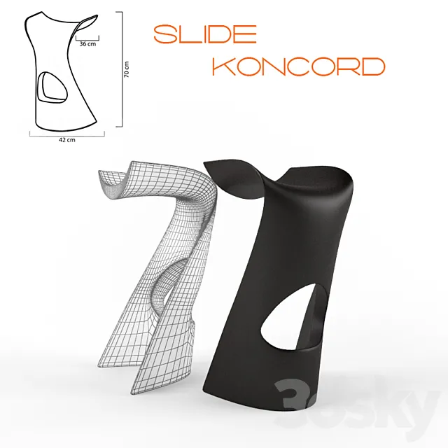 Bar Stool Koncord Slide 3D Model