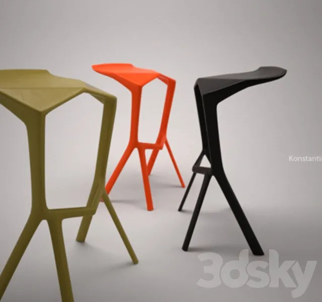Bar stool konstantin grcic 3D Model Bar stool konstantin grcic 3D Model