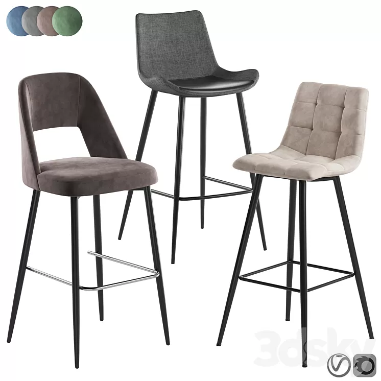 Bar stool Lido Spice Biarritz 3D Model Bar stool Lido Spice Biarritz 3D Model