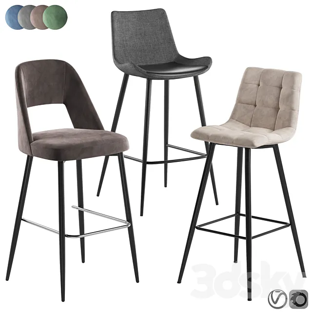 Bar stool Lido. Spice. Biarritz 3DModel