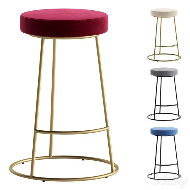 Bar Stool MACLAINE by Cazarina Interiors 4 Colors Version 3D Model Bar Stool MACLAINE by Cazarina Interiors 4 Colors Version 3D Model