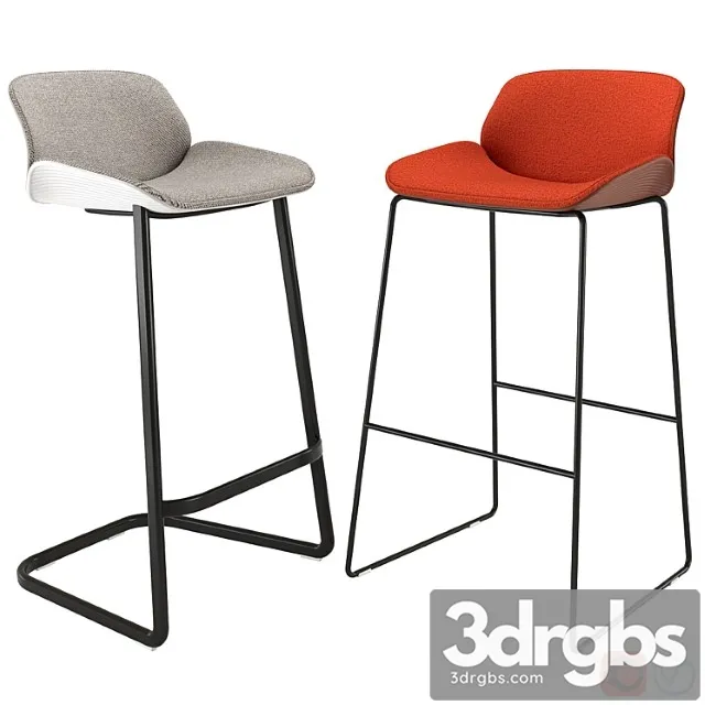 Bar stool nuez bq2777 & bq2781 by andreu world 2 3D Model Download