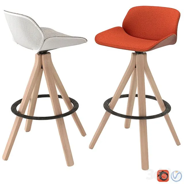 Bar Stool Nuez BQ2779 by Andreu World 3D Model Bar Stool Nuez BQ2779 by Andreu World 3D Model
