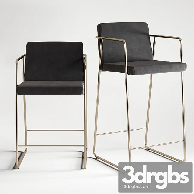 Bar stool rouka 2 3D Model Download