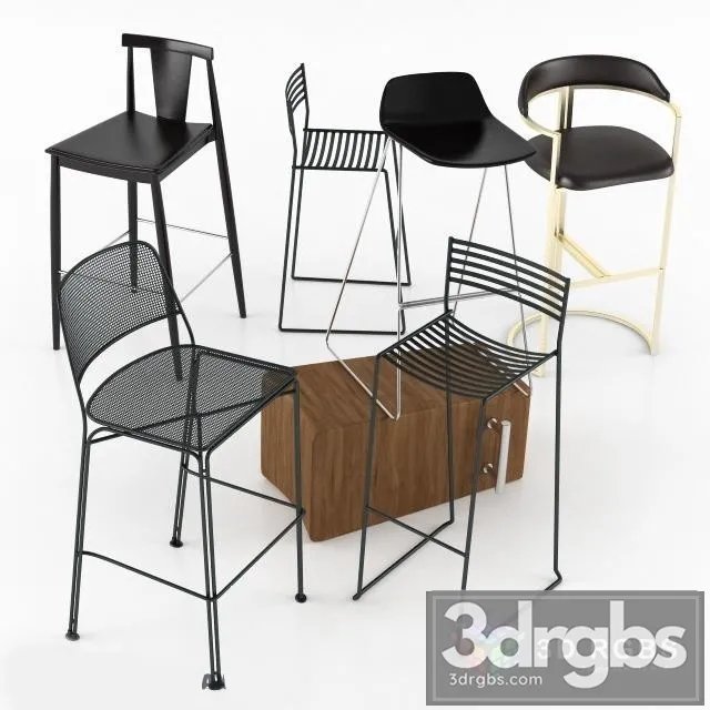 Bar Stool Set 3D Model Download