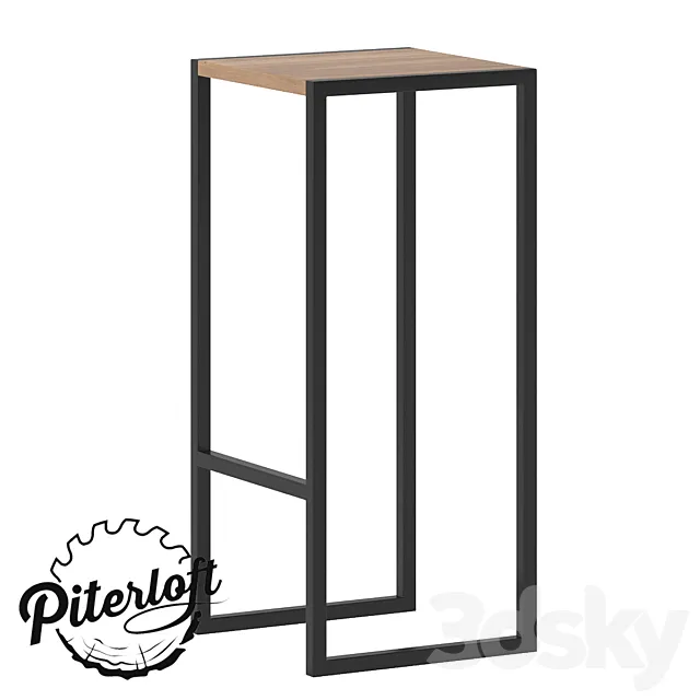 Bar stool Stord in loft style 3D Model Bar stool Stord in loft style 3D Model
