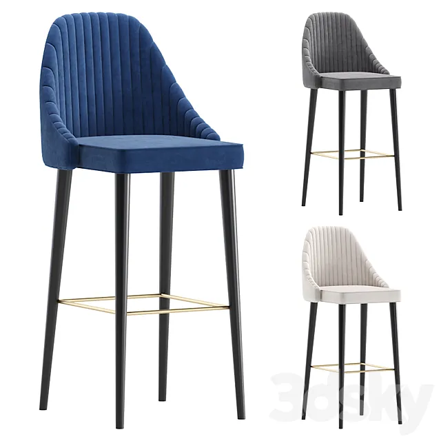 Bar Stool TENNESSEE by Cazarina Interiors 3 Colors Version_Bar Stool TENNESSEE 3D Model Bar Stool TENNESSEE by Cazarina Interiors 3 Colors Version_Bar Stool TENNESSEE 3D Model
