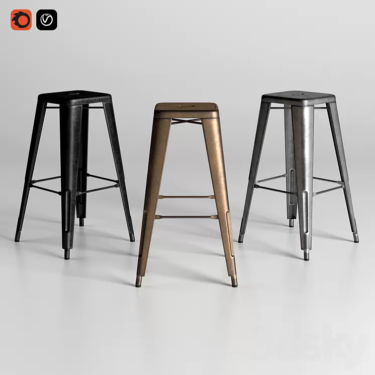 bar stool Tolix 3D Model bar stool Tolix 3D Model