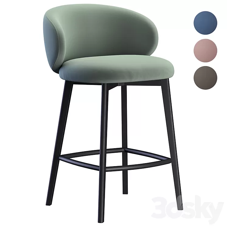 Bar stool Tuka Wood Cb 3D Model Bar stool Tuka Wood Cb 3D Model