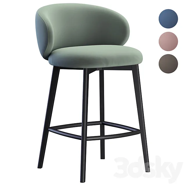 Bar stool Tuka Wood Cb 3DModel