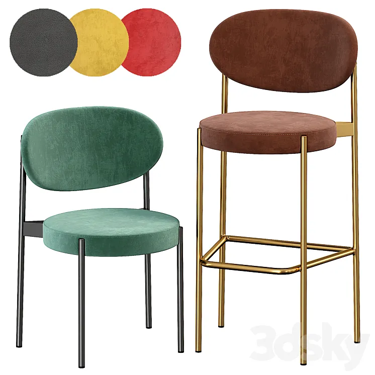 Bar Stool Verpan Series 430 3D Model Free Download