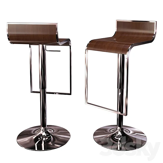 bar stool Wholesale Interiors (A315 walnut) 3D Model bar stool Wholesale Interiors (A315 walnut) 3D Model
