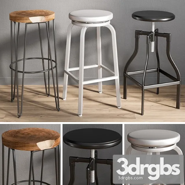 Bar stools 1 2 3D Model Download