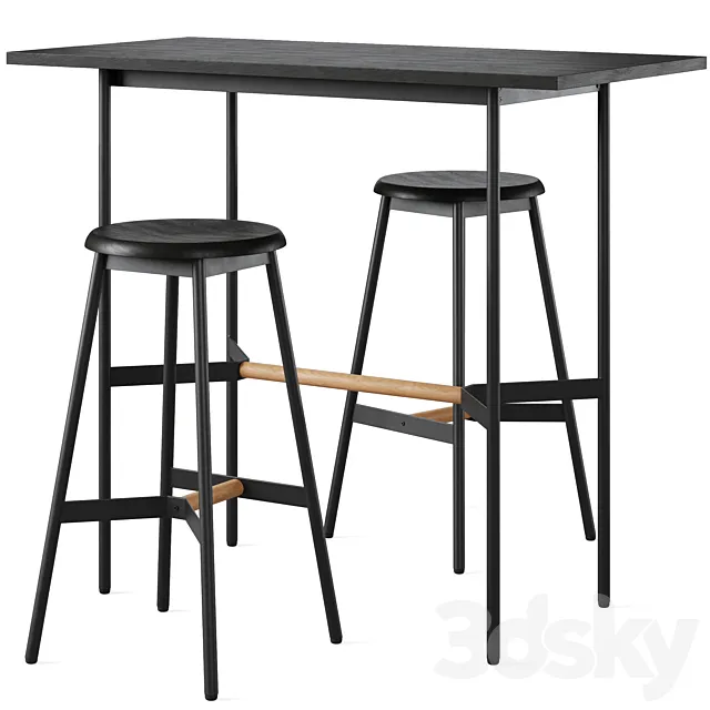 Bar table and chair Brent by divan.ru 3D Model