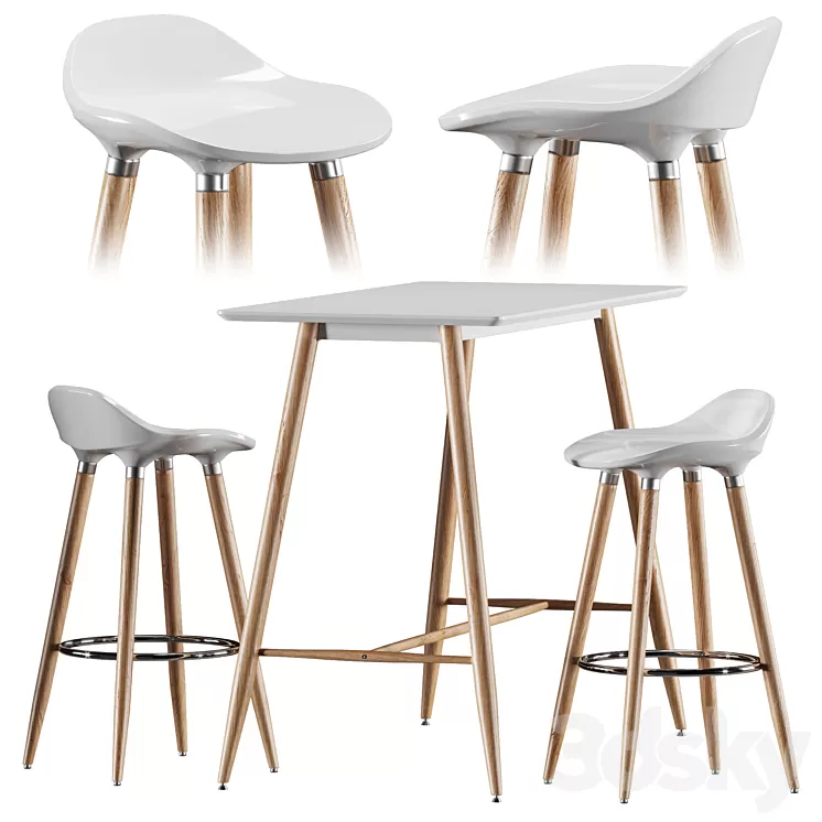 Bar table and chair Jysk Bryne Bessho 3D Model Bar table and chair Jysk Bryne Bessho 3D Model