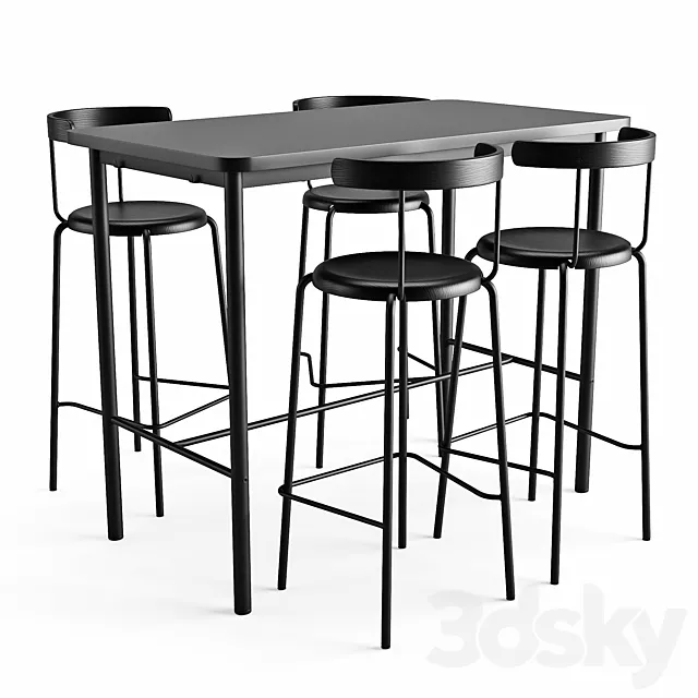 Bar table and chair Tymmaryd Yngvar 3DModel