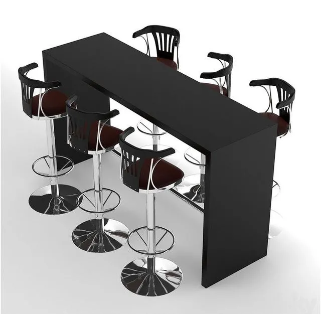 Bar table & chair 3D Model Bar table & chair 3D Model