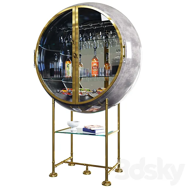Bar table with alcohol 3DModel