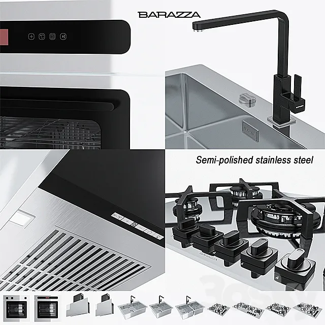 BARAZZA COLLECTIONS UNIQUE (Semi-polished stainless steel) 3DModel