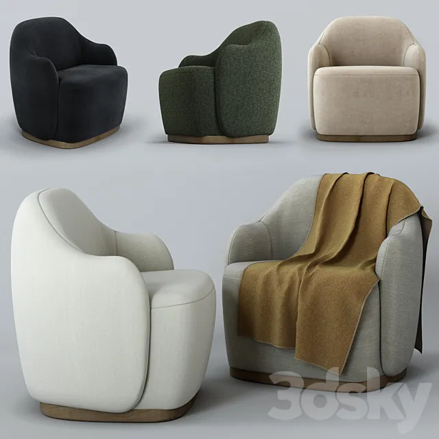 Barba armchair by Fogia 3D Model