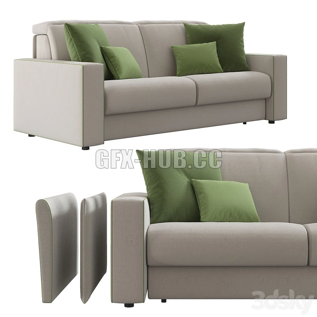 Barbados LeComfort Sofa 3D Model Barbados LeComfort Sofa 3D Model