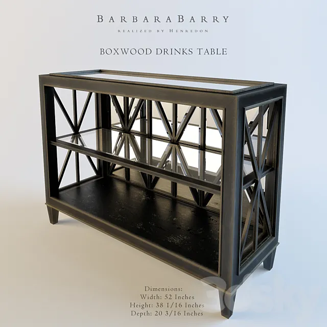 Barbara Barry BOXWOOD DRINKS TABLE 3D Model Barbara Barry BOXWOOD DRINKS TABLE 3D Model