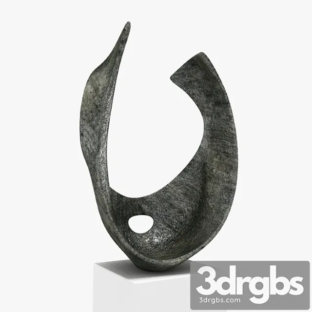 Barbara Hepworth Curved Form Bronze Sculpture 3D Model Download