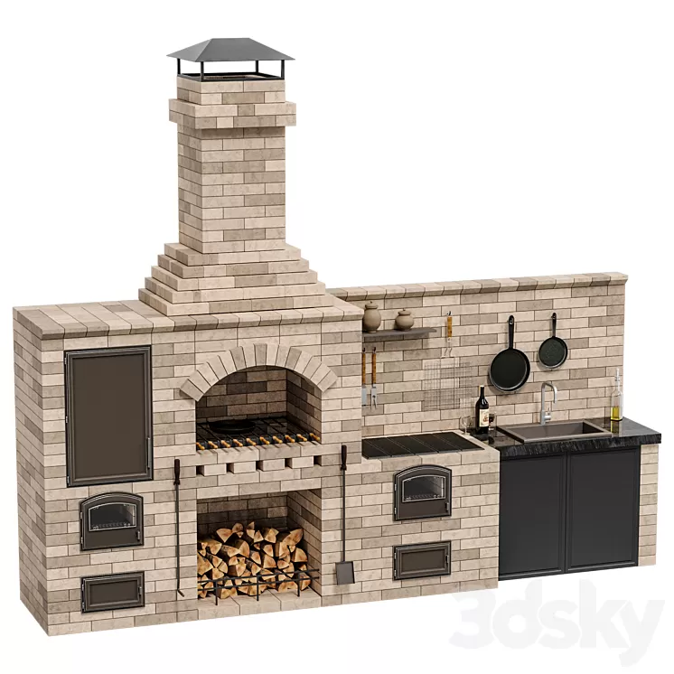 Barbecue BIG R 78 radius 3D Model Barbecue BIG R 78 radius 3D Model