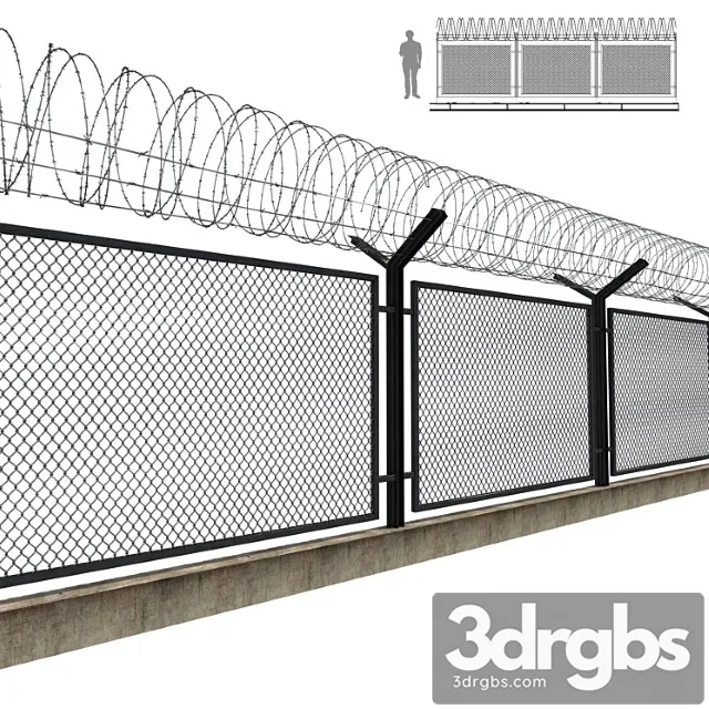 Barbed Wire Fence 3D Model Download