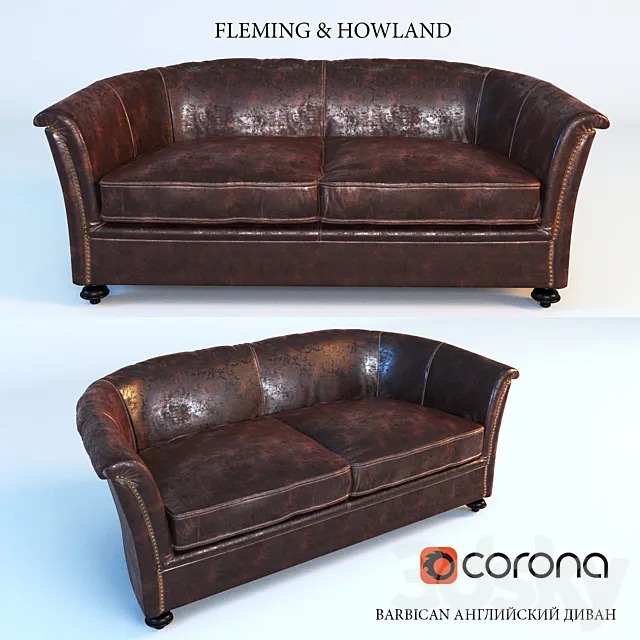 BARBICAN ENGLISH SOFA FLEMING & HOWLAND 3D Model BARBICAN ENGLISH SOFA FLEMING & HOWLAND 3D Model