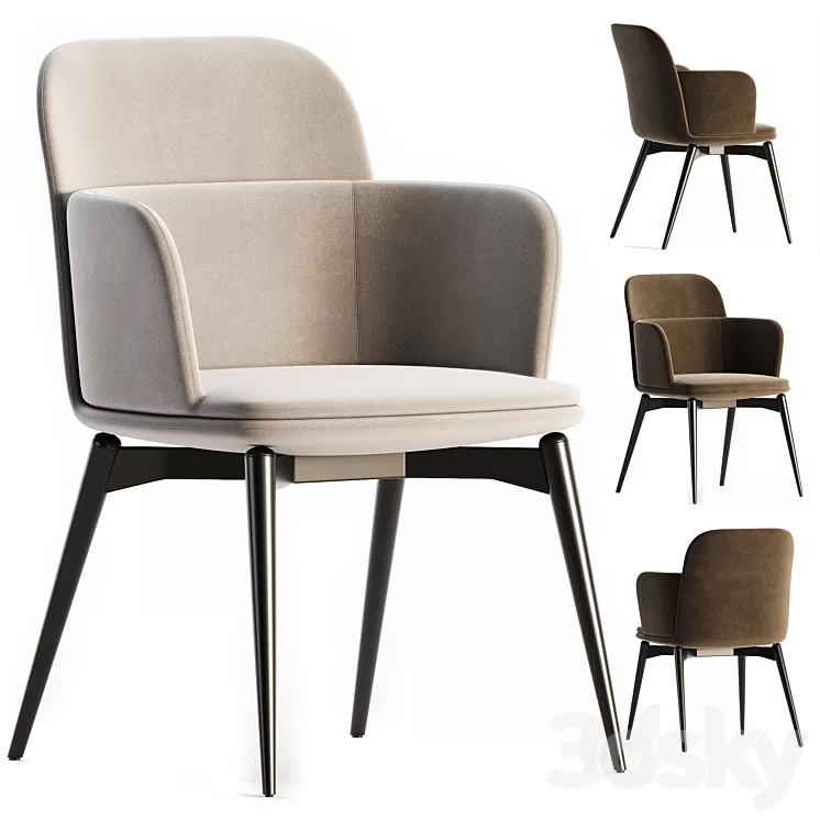 Barbican Molteni C Chair with Armrests 3D Model Free Download
