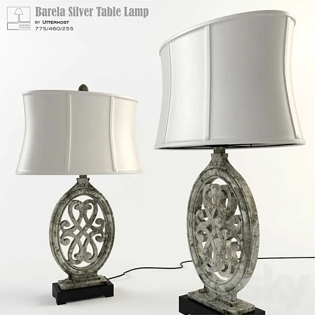 Barela Silver Table Lamp 3DModel Barela Silver Table Lamp 3DModel