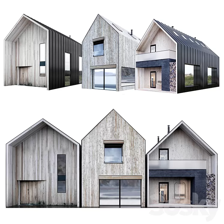 Barn houses 3D Model