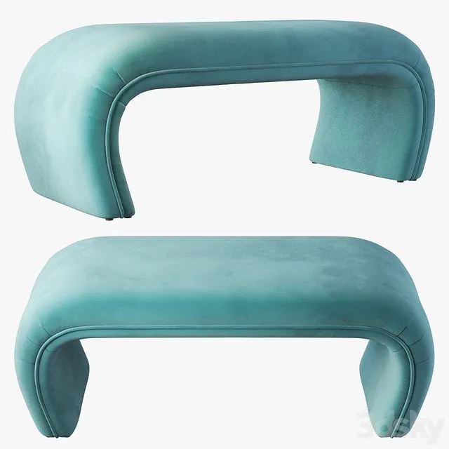 Barnes upholstered bench (5 colors) 3D Model Barnes upholstered bench (5 colors) 3D Model