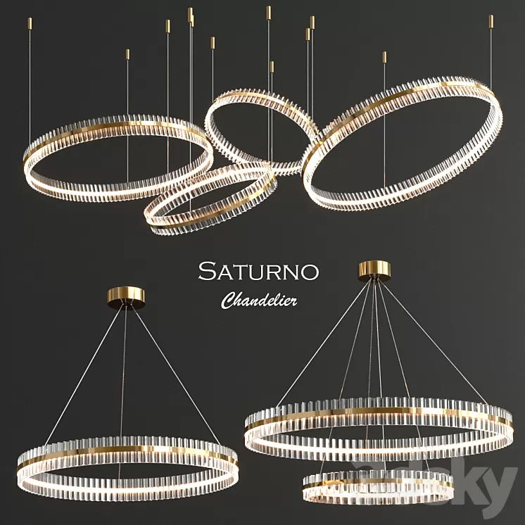 Baroncelli Saturno Chandelier – 3 type 3D Model Baroncelli Saturno Chandelier – 3 type 3D Model