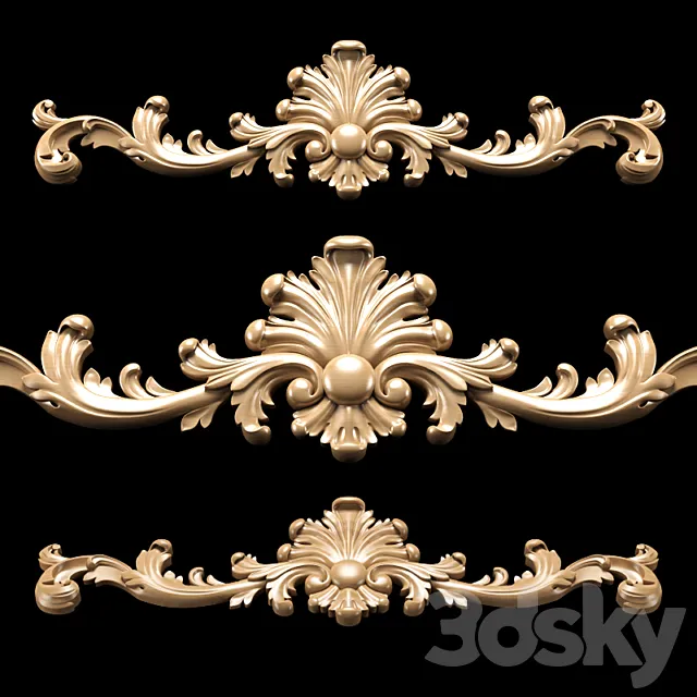 Baroque carving 3D Model Baroque carving 3D Model