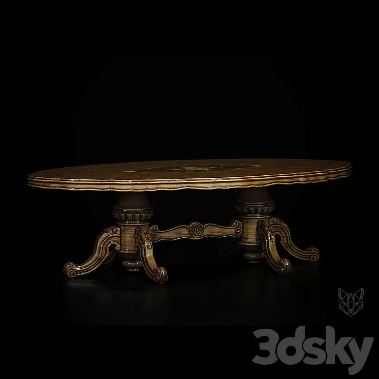 baroque table 3D Model baroque table 3D Model
