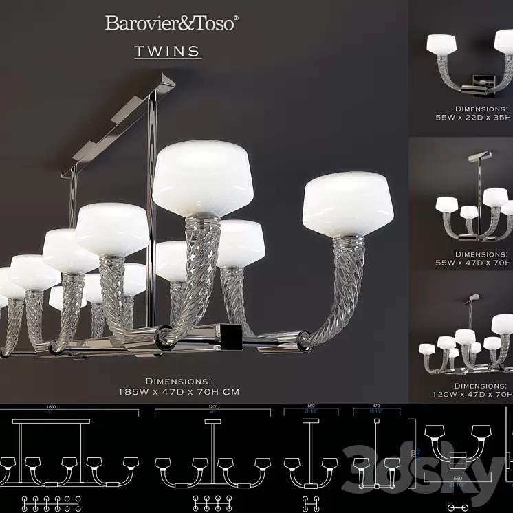 Barovier&Toso twins 3D Model