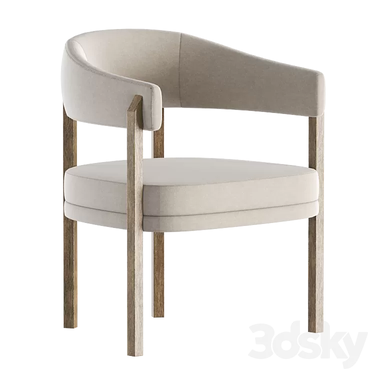 Barrel Dining Chair in Grizzly Taupe 3D Model Free Download