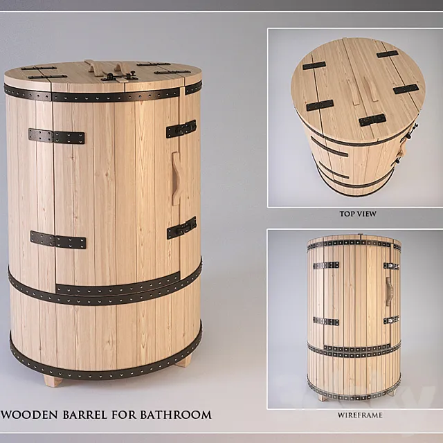barrel for the bathroom 3DModel barrel for the bathroom 3DModel