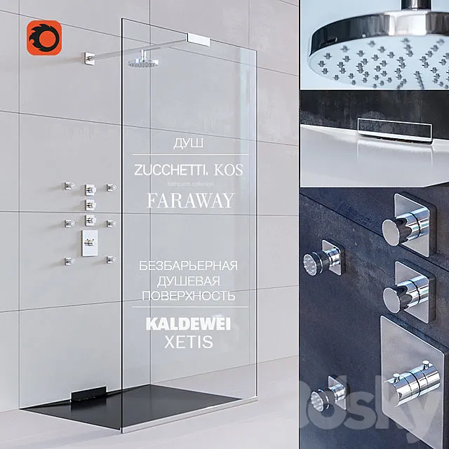 Barrier-free shower panel KALDEWEI XETIS 3D Model Barrier-free shower panel KALDEWEI XETIS 3D Model