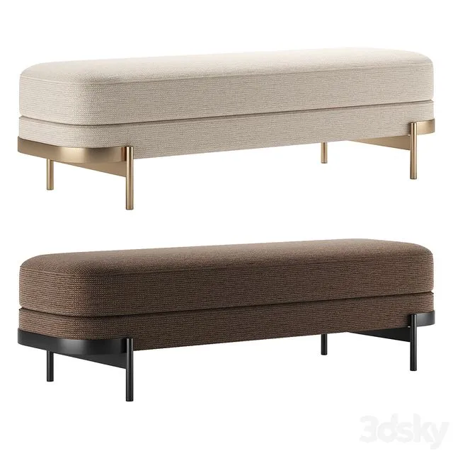 BARRY Bench by HC28 Cosmo set 2 3D Model BARRY Bench by HC28 Cosmo set 2 3D Model