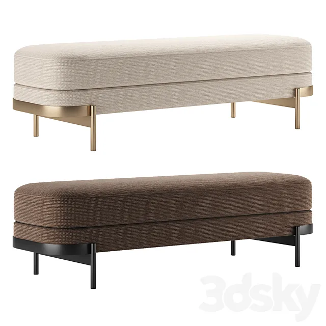 BARRY | Bench by HC28 Cosmo set 2 3D Model BARRY | Bench by HC28 Cosmo set 2 3D Model