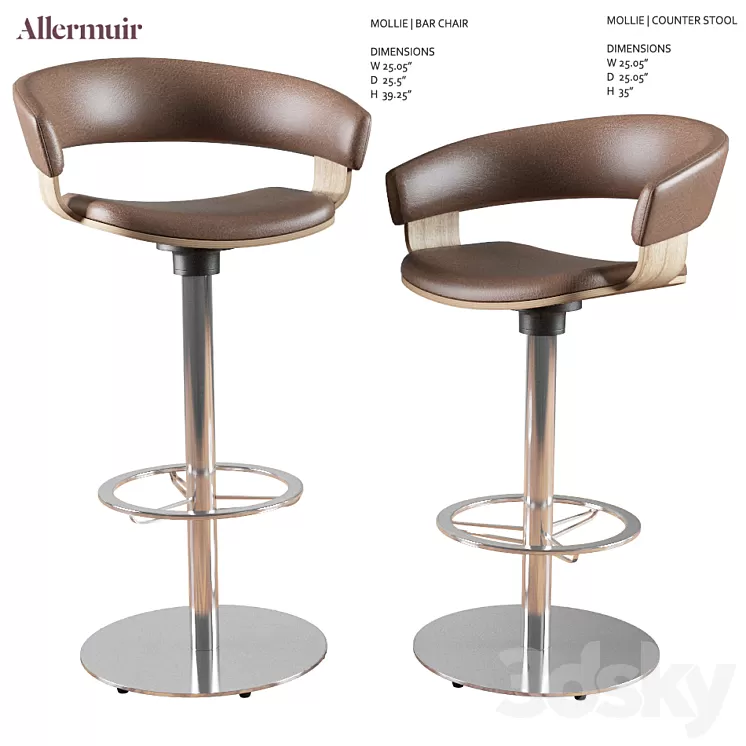 Barstool & Counter Stool Mollie Allermuir 3D Model