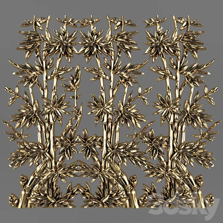 Bas-relief. Bamboo. 3D Model Bas-relief. Bamboo. 3D Model