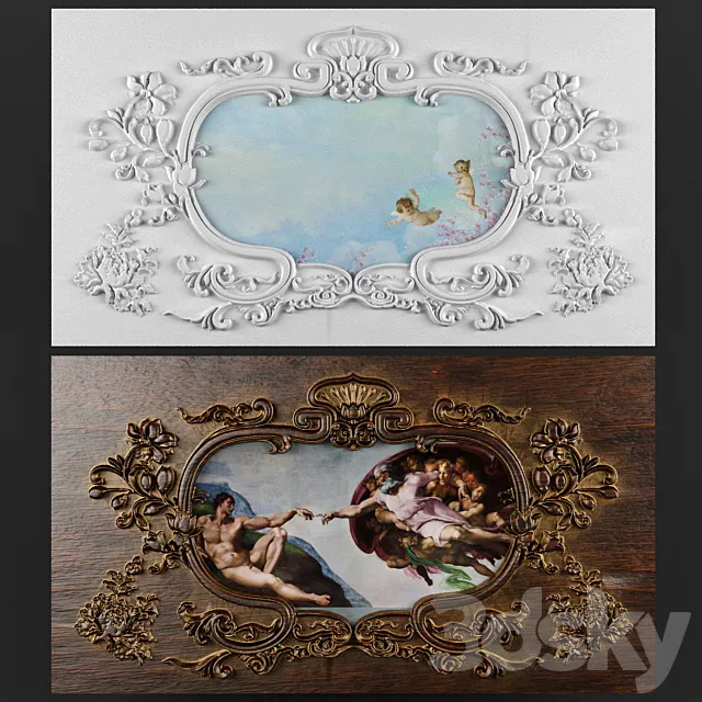 Bas-relief mural. 3D Model