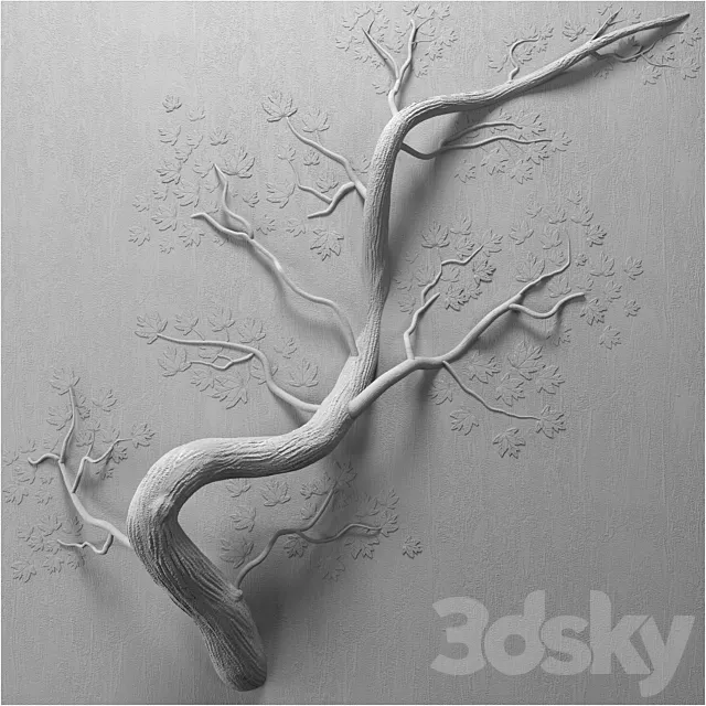 Bas-relief Tree 3D Model Bas-relief Tree 3D Model